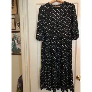 Zara polka dot midi dress